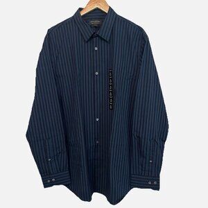 NEW Banana Republic Men’s XL Slim Fit Dark Blue Black Dress Work Button-Up Shirt